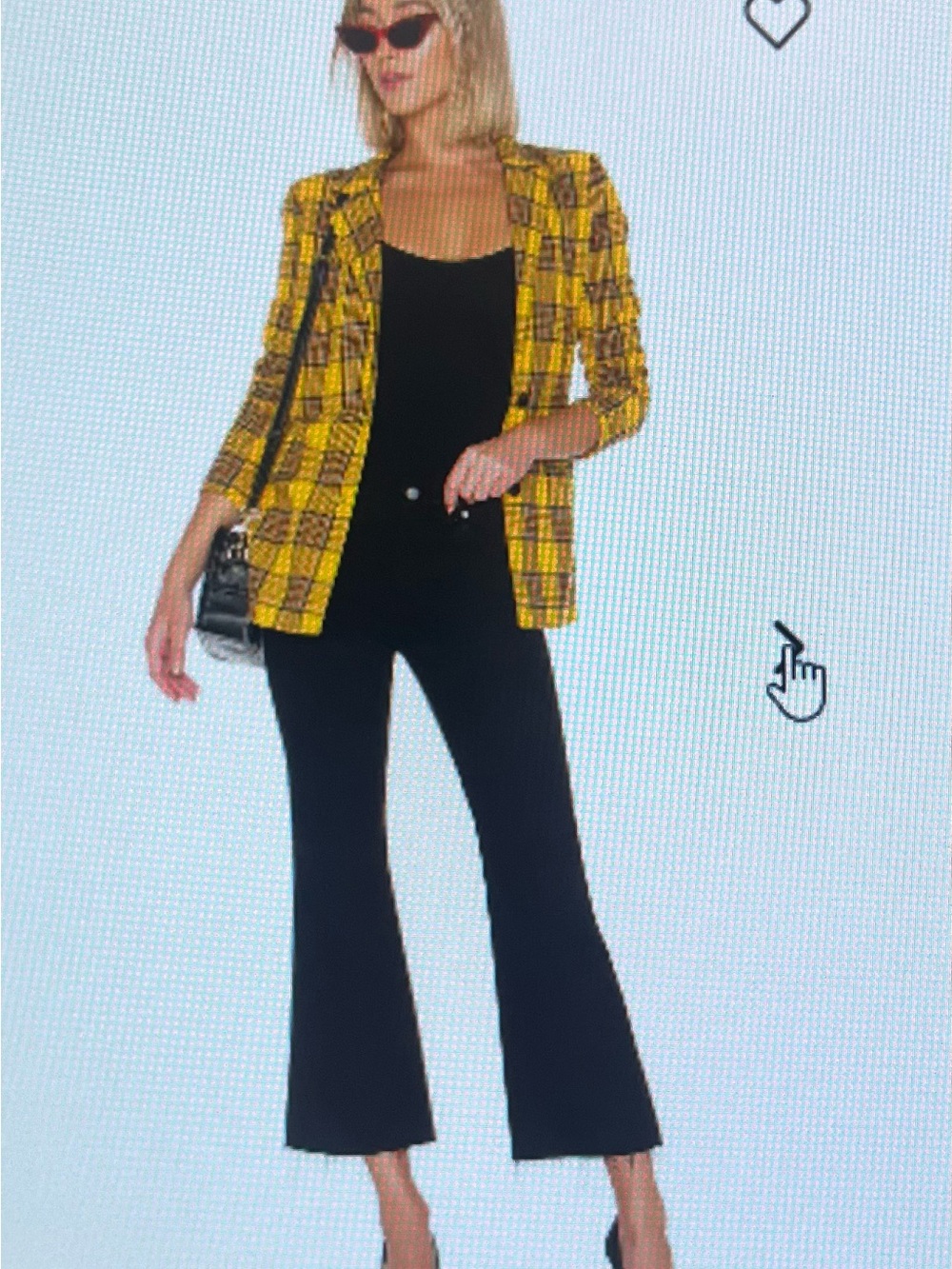 LPA Boxy Blazer Mustard Yellow Plaid XS